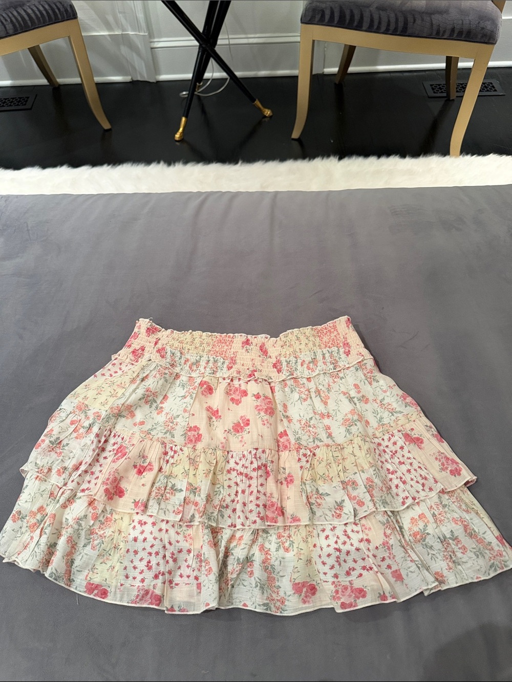 NWT - Altar’d State - Floral Tiered Smocked Waist Mini Skirt - Sz M